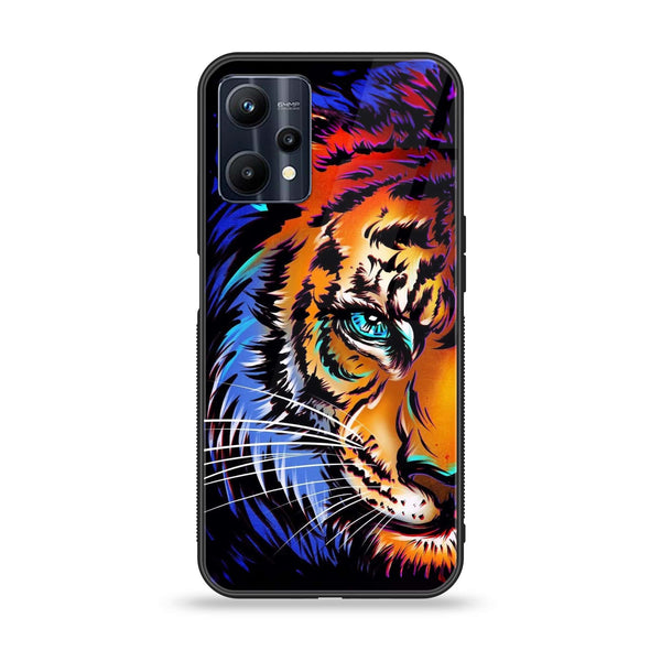 Realme V25 - Tiger Art - Premium Printed Glass soft Bumper Shock Proof Case