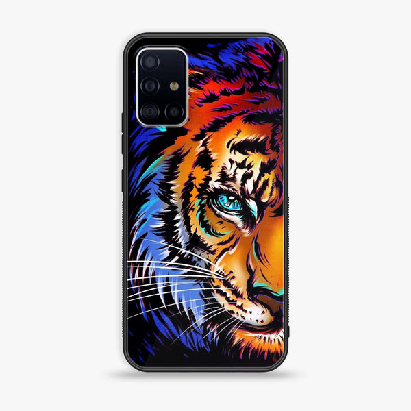 Samsung Galaxy A51 - Tiger Art - Premium Printed Glass soft Bumper Shock Proof Case