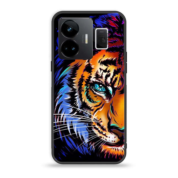 Realme GT3 - Tiger Art - Premium Printed Glass soft Bumper Shock Proof Case