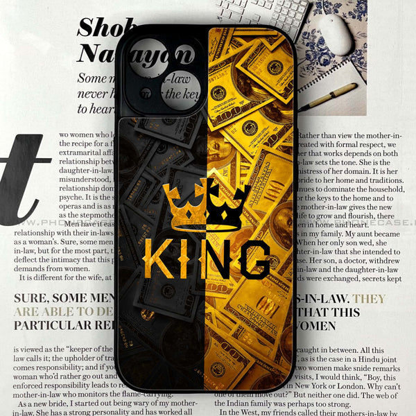 iPhone 15 - King Design 9 - Premium Printed Glass soft Bumper Shock Proof Case