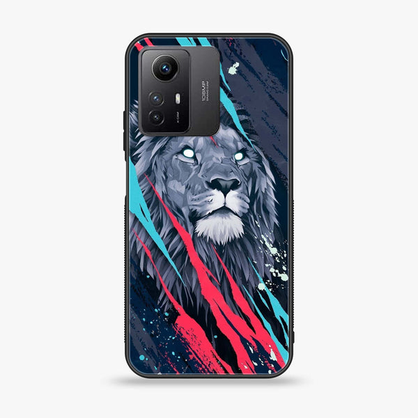 Xiaomi Redmi Note 12S - Abstract Animated Lion  - Premium Printed Glass soft Bumper shock Proof Case
