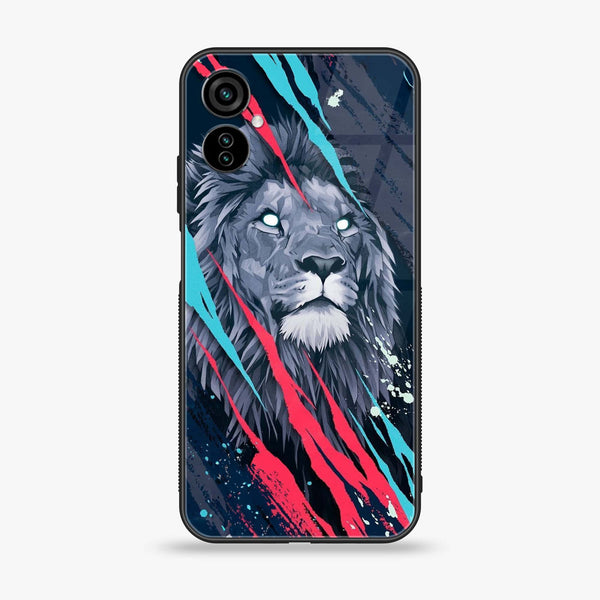 Tecno Camon 19 Neo - Abstract Animated Lion - Premium Printed Glass soft Bumper Shock Proof Case