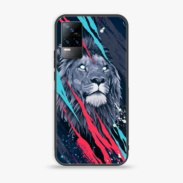 Vivo Y73 2021 - Abstract Animated Lion - Premium Printed Glass soft Bumper Shock Proof Case