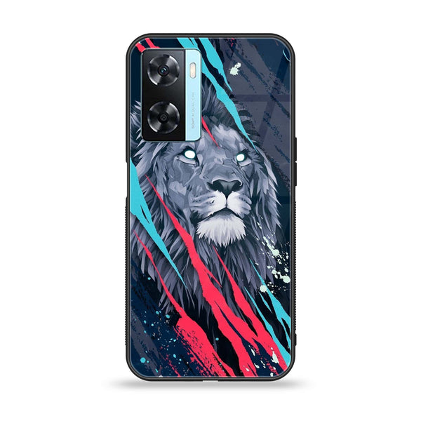 OnePlus Nord N20 SE - Abstract Animated Lion - Premium Printed Glass soft Bumper Shock Proof Case