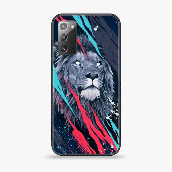 Samsung Galaxy Note 20 - Abstract Animated Lion - Premium Printed Glass soft Bumper Shock Proof Case