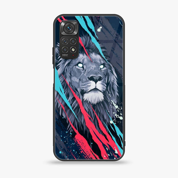 Xiaomi Redmi Note 11s - Abstract Animated Lion - Premium Printed Glass soft Bumper Shock Proof Case