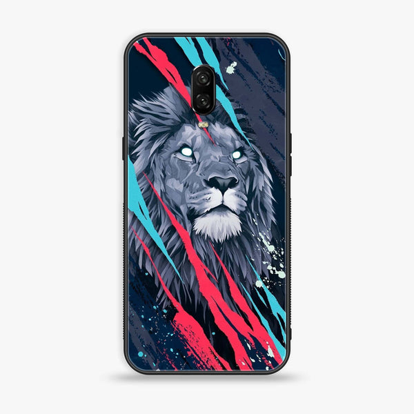 Oneplus 6T - Abstract Animated Lion - Premium Printed Glass soft Bumper Shock Proof Case