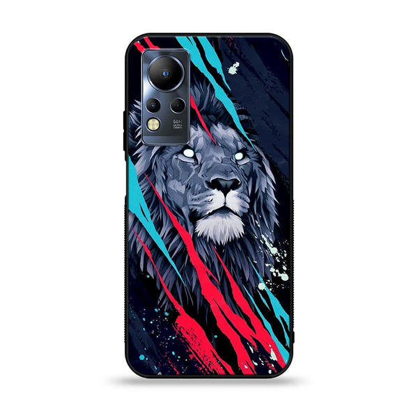 Infinix Note 12 G88 - Abstract Animated Lion - Premium Printed Glass soft Bumper Shock Proof Case
