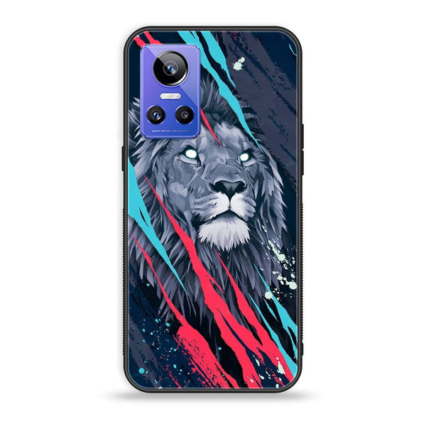 Realme GT Neo 3 - Abstract Animated Lion - Premium Printed Glass soft Bumper Shock Proof Case