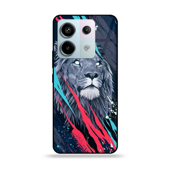 Redmi Note 13 Pro 4G - Abstract Animated Lion - Premium Printed Glass soft Bumper Shock Proof Case