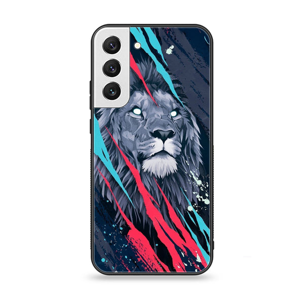Samsung Galaxy S22 - Abstract Animated Lion - Premium Printed Glass soft Bumper Shock Proof Case