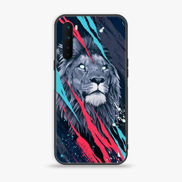 OnePlus Nord - Abstract Animated Lion - Premium Printed Glass soft Bumper Shock Proof Case