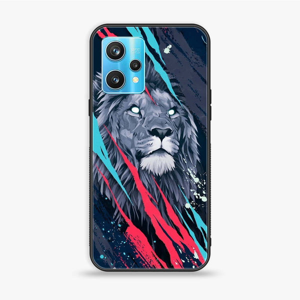Realme 9 Pro - Abstract Animated Lion - Premium Printed Glass soft Bumper Shock Proof Case