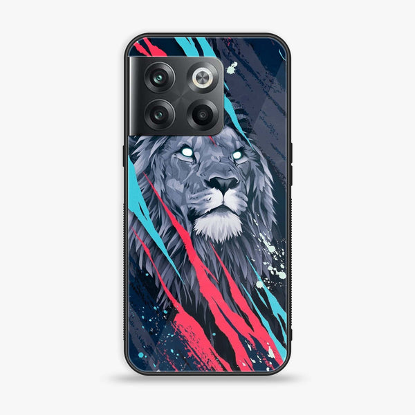 Oneplus 10T - Abstract Animated Lion - Premium Printed Glass soft Bumper Shock Proof Case