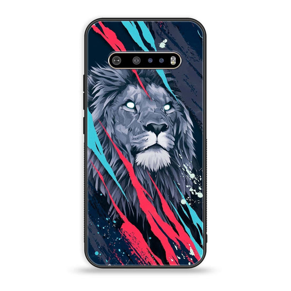 LG V60 - Abstract Animated Lion - Premium Printed Glass soft Bumper Shock Proof Case
