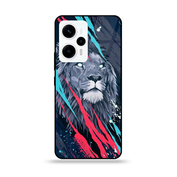 Xiaomi Poco F5 - Abstract Animated Lion - Premium Printed Glass soft Bumper Shock Proof Case