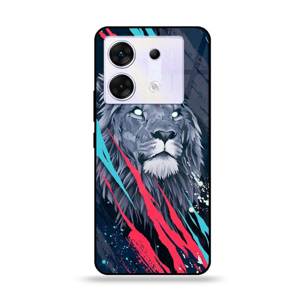 Infinix Zero 30 5G - Abstract Animated Lion - Premium Printed Glass soft Bumper Shock Proof Case