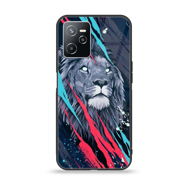 Realme Narzo 50A Prime - Abstract Animated Lion - Premium Printed Glass soft Bumper Shock Proof Case CS-4367