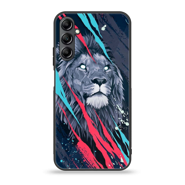 Samsung Galaxy A14 - Abstract Animated Lion - Premium Printed Glass soft Bumper Shock Proof Case