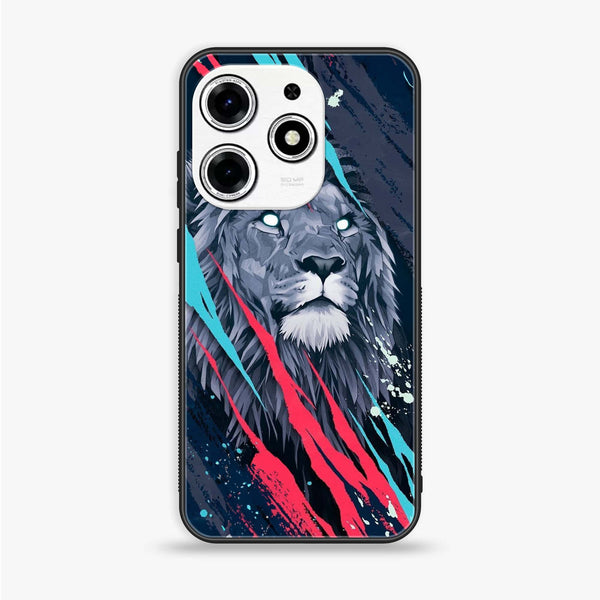 Tecno Spark 10 Pro - Abstract Animated Lion  - Premium Printed Glass soft Bumper shock Proof Case