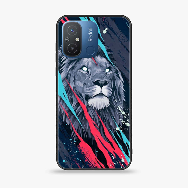 Xiaomi Redmi 12C - Abstract Animated Lion - Premium Printed Glass soft Bumper Shock Proof Case
