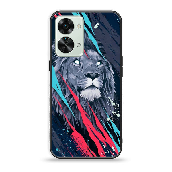 OnePlus Nord 2T 5G - Abstract Animated Lion - Premium Printed Glass soft Bumper Shock Proof Case