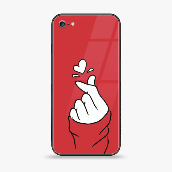 iPhone 6 Plus - Finger Heart BTS - Premium Printed Glass soft Bumper shock Proof Case