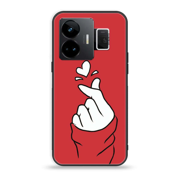Realme GT3 - Finger Heart BTS - Premium Printed Glass soft Bumper Shock Proof Case