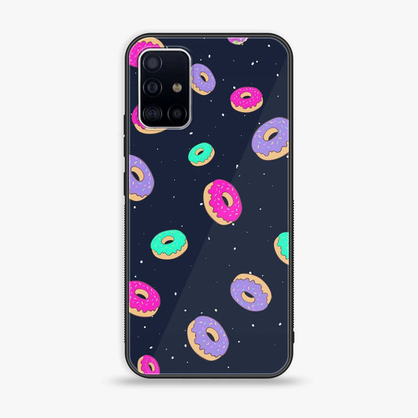 Samsung Galaxy A71 - Colorful Donuts - Premium Printed Glass soft Bumper Shock Proof Case