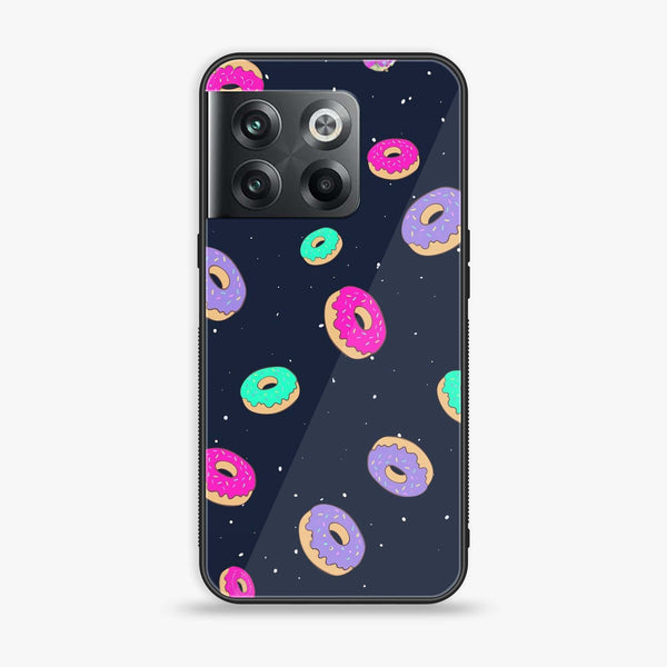 Oneplus 10T - Colorful Donuts - Premium Printed Glass soft Bumper Shock Proof Case