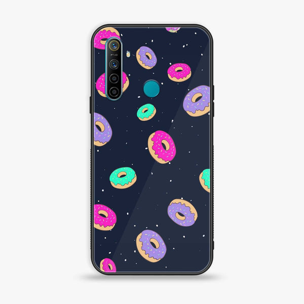 Realme 5s - Colorful Donuts - Premium Printed Glass soft Bumper Shock Proof Case