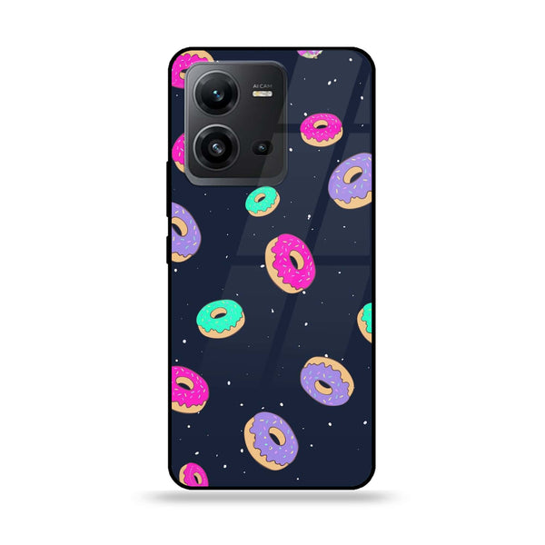 Vivo V25e - Colorful Donuts - Premium Printed Glass soft Bumper Shock Proof Case