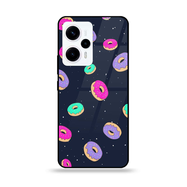 Xiaomi Poco F5 - Colorful Donuts - Premium Printed Glass soft Bumper Shock Proof Case