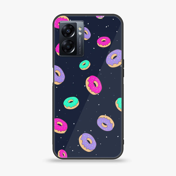 Oppo A57 2022 - Colorful Donuts - Premium Printed Glass soft Bumper Shock Proof Case