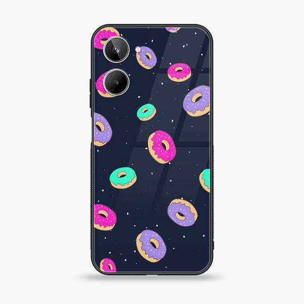 Realme 10 4G - Colorful Donuts - Premium Printed Glass soft Bumper Shock Proof Case