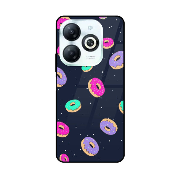 Infinix Hot 40i - Colorful Donuts - Premium Printed Glass soft Bumper Shock Proof Case