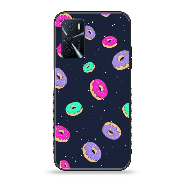 OPPO A16 - Colorful Donuts - Premium Printed Glass soft Bumper Shock Proof Case