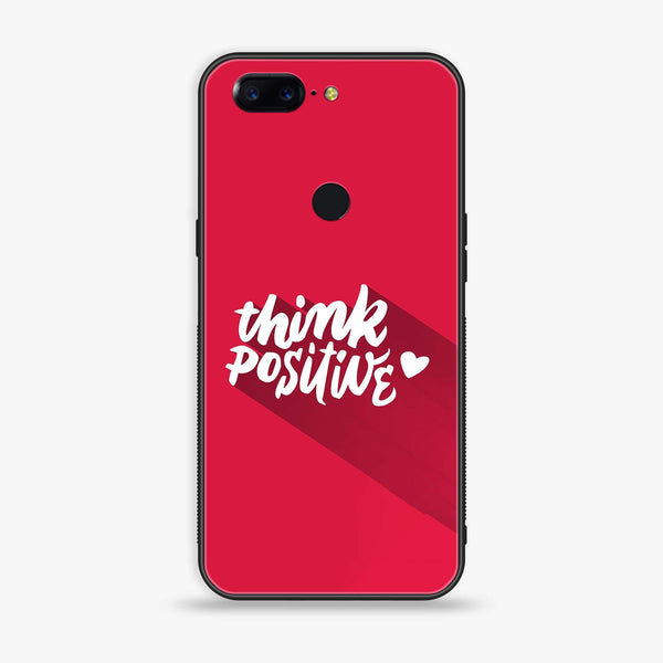 OnePlus 5T - Think Positive Design - Premium Printed Glass soft Bumper Shock Proof Case