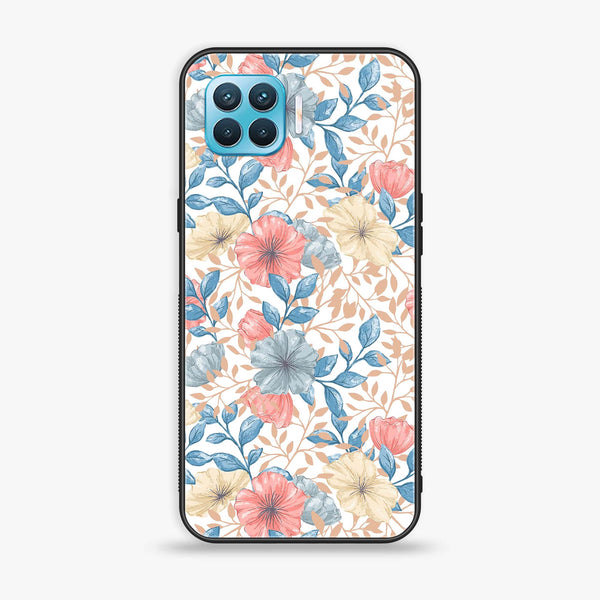 Oppo A93 4G - Seamless Flower - Premium Printed Glass soft Bumper Shock Proof Case