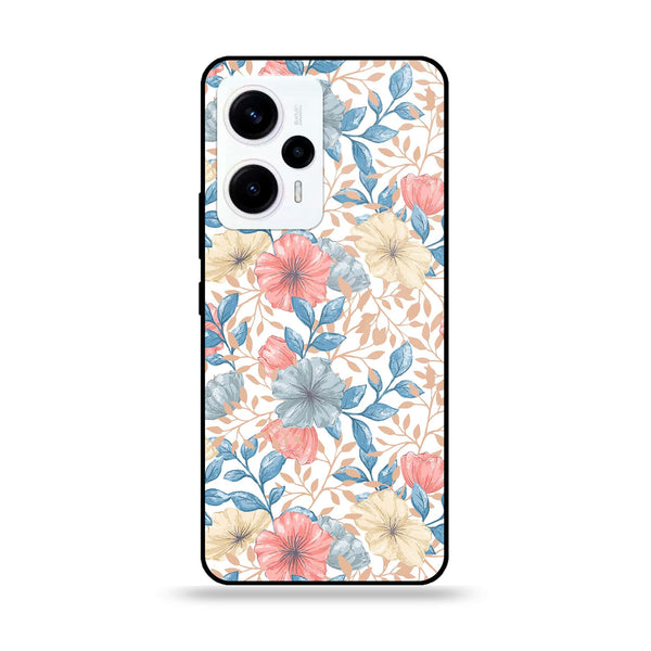 Xiaomi Poco F5 - Seamless Flower - Premium Printed Glass soft Bumper Shock Proof Case