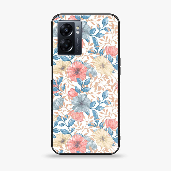 Oppo A57 2022 - Seamless Flower - Premium Printed Glass soft Bumper Shock Proof Case