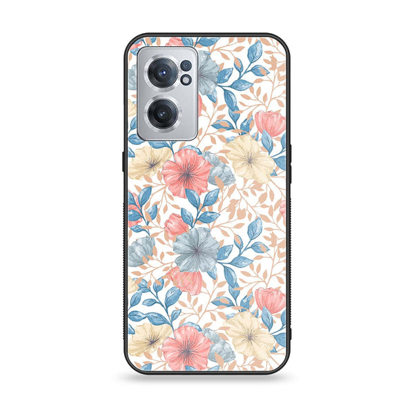 OnePlus Nord CE 2 5G - Seamless Flower - Premium Printed Glass soft Bumper Shock Proof Case