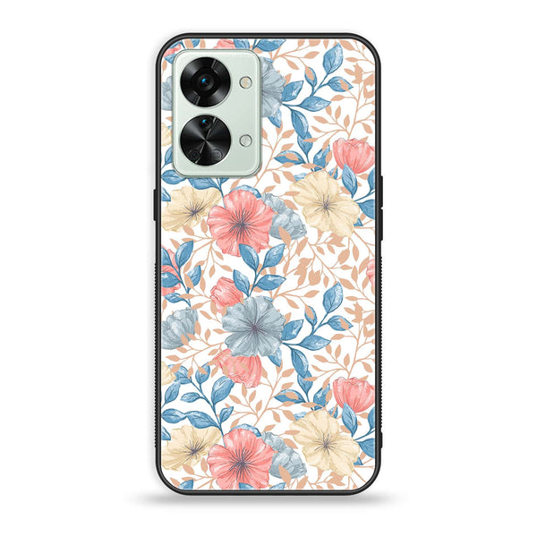 OnePlus Nord 2T 5G - Seamless Flower - Premium Printed Glass soft Bumper Shock Proof Case
