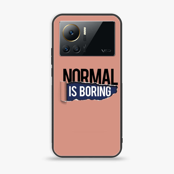 Infinix Note 12 VIP - Normal is Boring Design - Premium Printed Glass soft Bumper Shock Proof Case