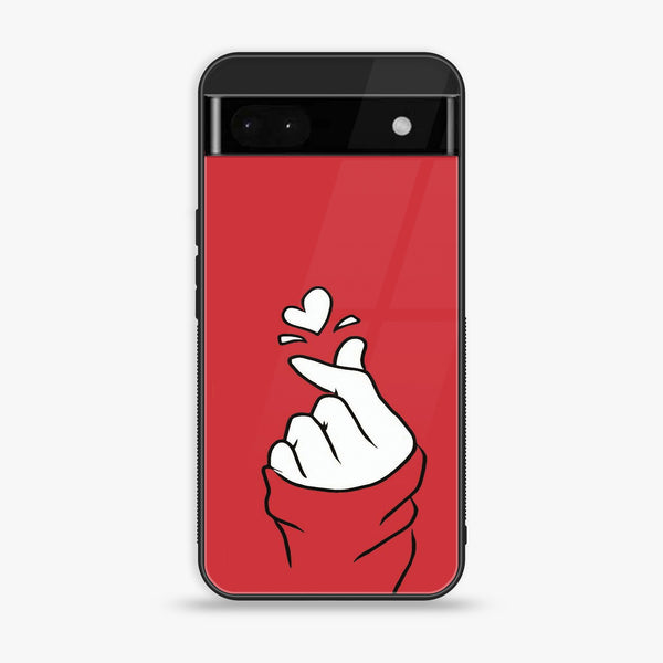 Google Pixel 6A - Finger Heart BTS - Premium Printed Glass soft Bumper shock Proof Case