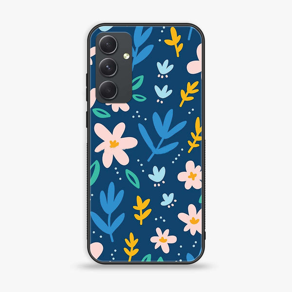 Samsung Galaxy A34 - Colorful Flowers - Premium Printed Glass soft Bumper Shock Proof Case