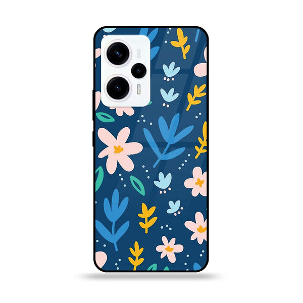 Xiaomi Poco F5 - Colorful Flowers - Premium Printed Glass soft Bumper Shock Proof Case