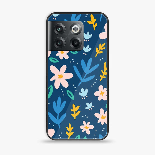 Oneplus 10T - Colorful Flowers - Premium Printed Glass soft Bumper Shock Proof Case