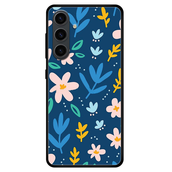 Samsung Galaxy S23 FE - Colorful Flowers - Premium Printed Glass soft Bumper Shock Proof Case