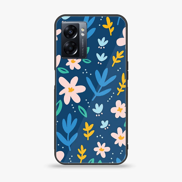 Oppo A57 2022 - Colorful Flowers - Premium Printed Glass soft Bumper Shock Proof Case